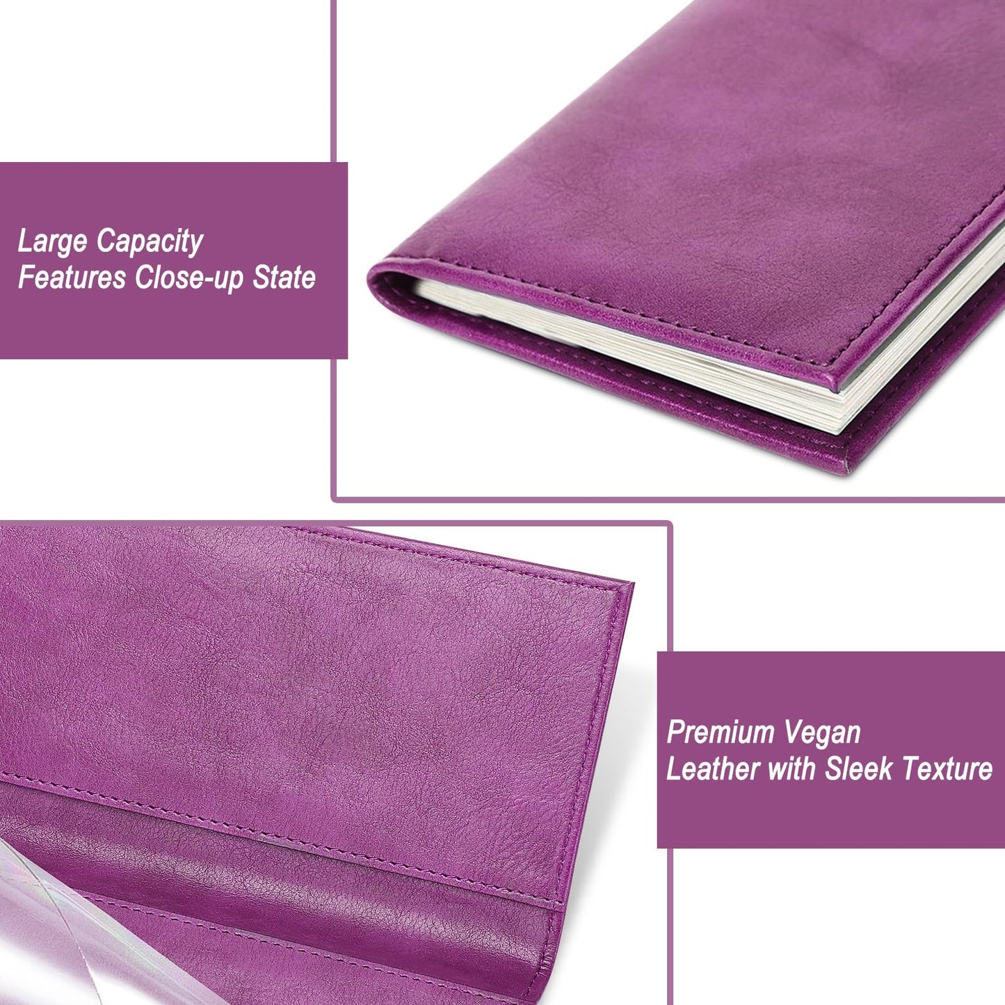 Lli Cufite Leather Checkbook Cover For Top & Side Tear Registers Duplicate Checks With Plastic Insert Flap Card Holder Pen Hoop Slim Wallet Men Women