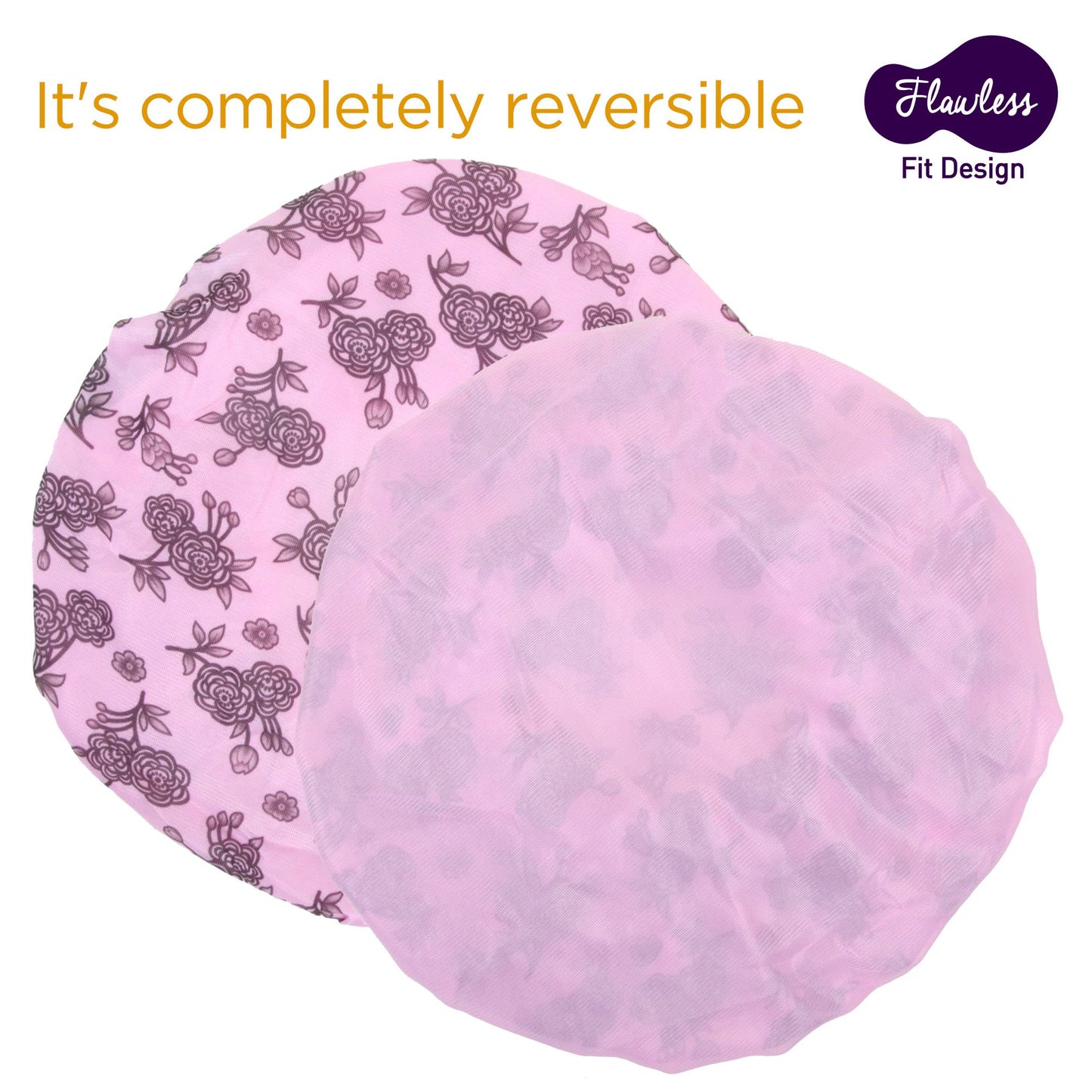 DONNA Flower Pattern Sleep Cap Hair Sleep Shower Cap Bonnet satin Bonnet for Sleeping Hat PINK