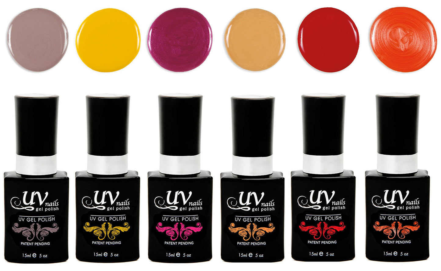 UV-NAILS Gel nail polish cure with UV or LED nail lamp gel polish for nails Set of 6 (MIAMI BEACH) Beauty & Personal Care UV-NAILS