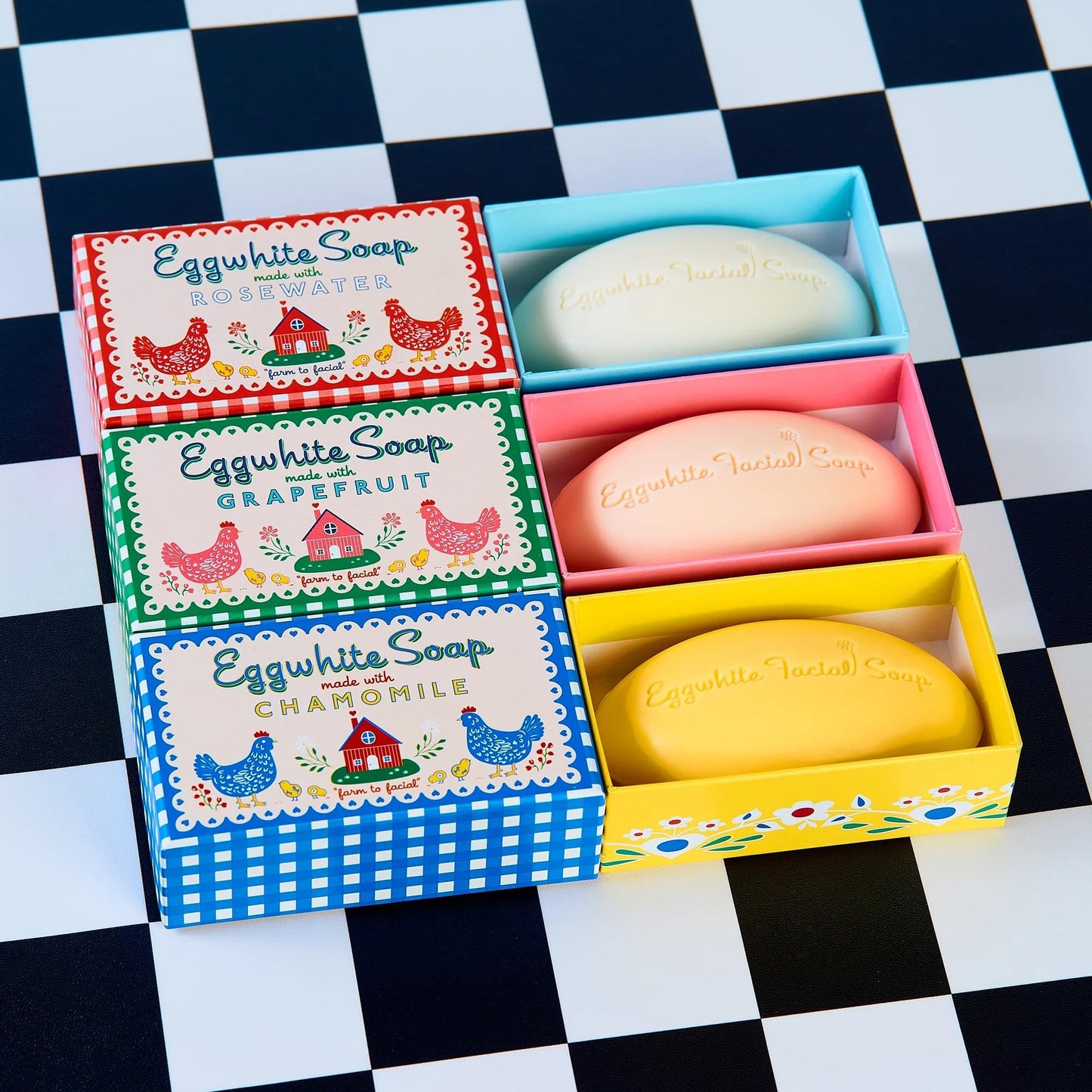 Kalastyle EGGWHITE & ROSEWATER Facial Soap | Removes Makeup | Tightens Pores | Softens Skin | 1.76 ounces / 50 grams