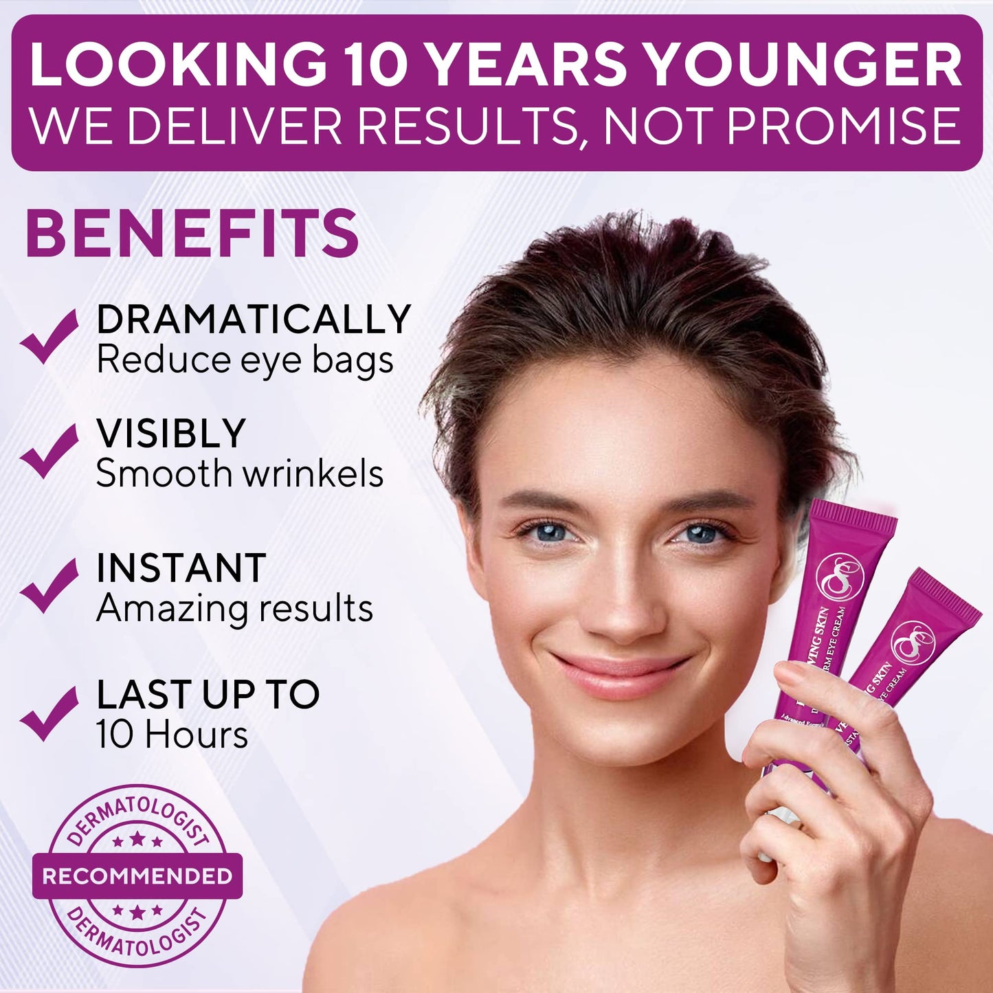 Everliving Skin Instant Firming & Tightening Eye Cream (12 ml) - Temporarily Reduces Under-Eye Bags, Puffiness, Wrinkles & Fine Lines for a Youthful