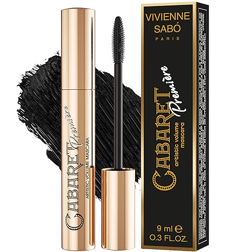 Vivienne Sabó Cabaret Premiere Black Mascara, Volume and Length, Defining, Curling, No Flaking, No Clumping, Smudge Proof, Washable, Cruelty-Free