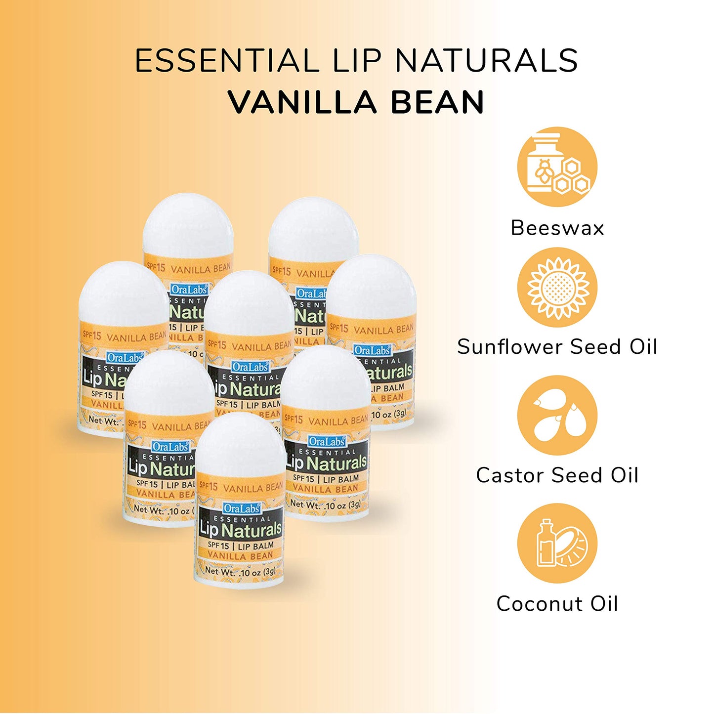 Lip Naturals Mini Lip Balm with SPF 15 Sunscreen, 12 Count Pack, Cherry, Tea Tree Mint & Vanilla Bean Flavors, Made in USA, 0.10oz Each
