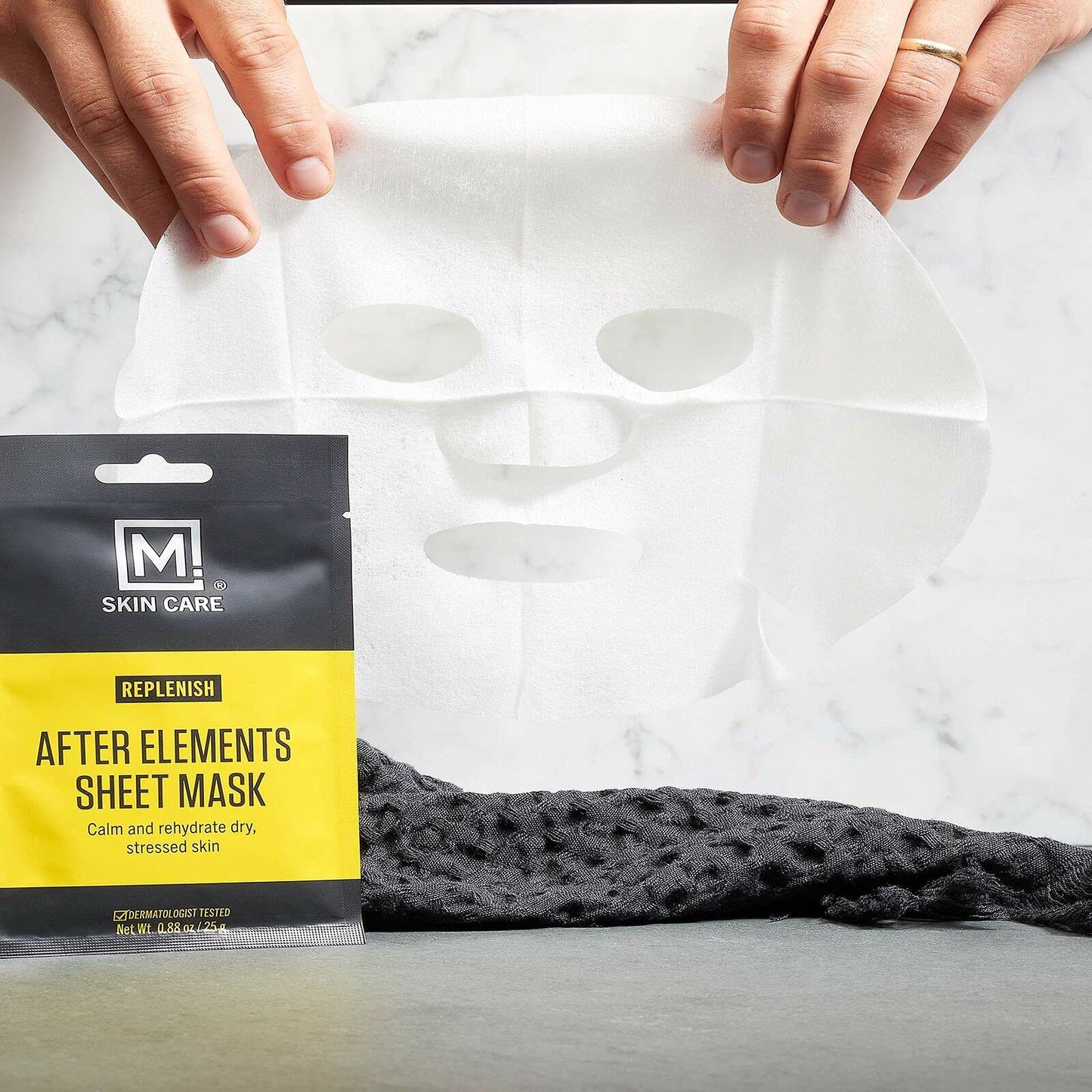M. Skin Care After Elements Facial Sheet Mask Treatment for Men, Sunburn and Windburn Skin Care Face Mask