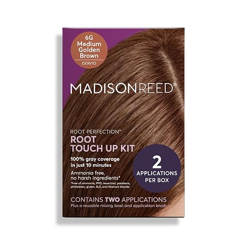 Madison Reed Root Perfection Root Touch Up Kit - 6G Dervio Medium Golden Brown, 2 Permanent Applications, 100% Gray Coverage in 10 Min | PPD-Free