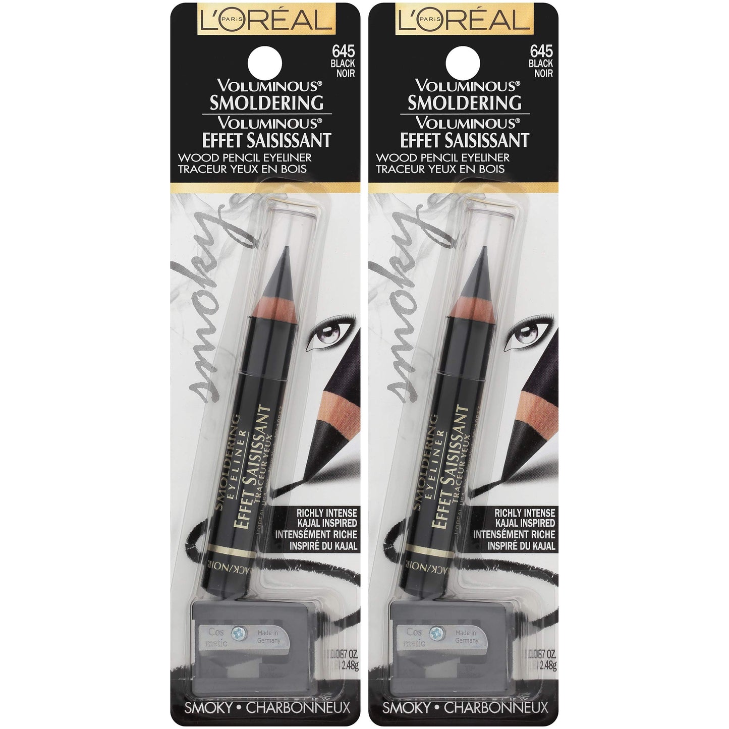 L'Oreal Paris Voluminous Smoldering Eyeliner, Black, 0.056 Oz, 2 Count Beauty and Personal Care L'Oreal Paris