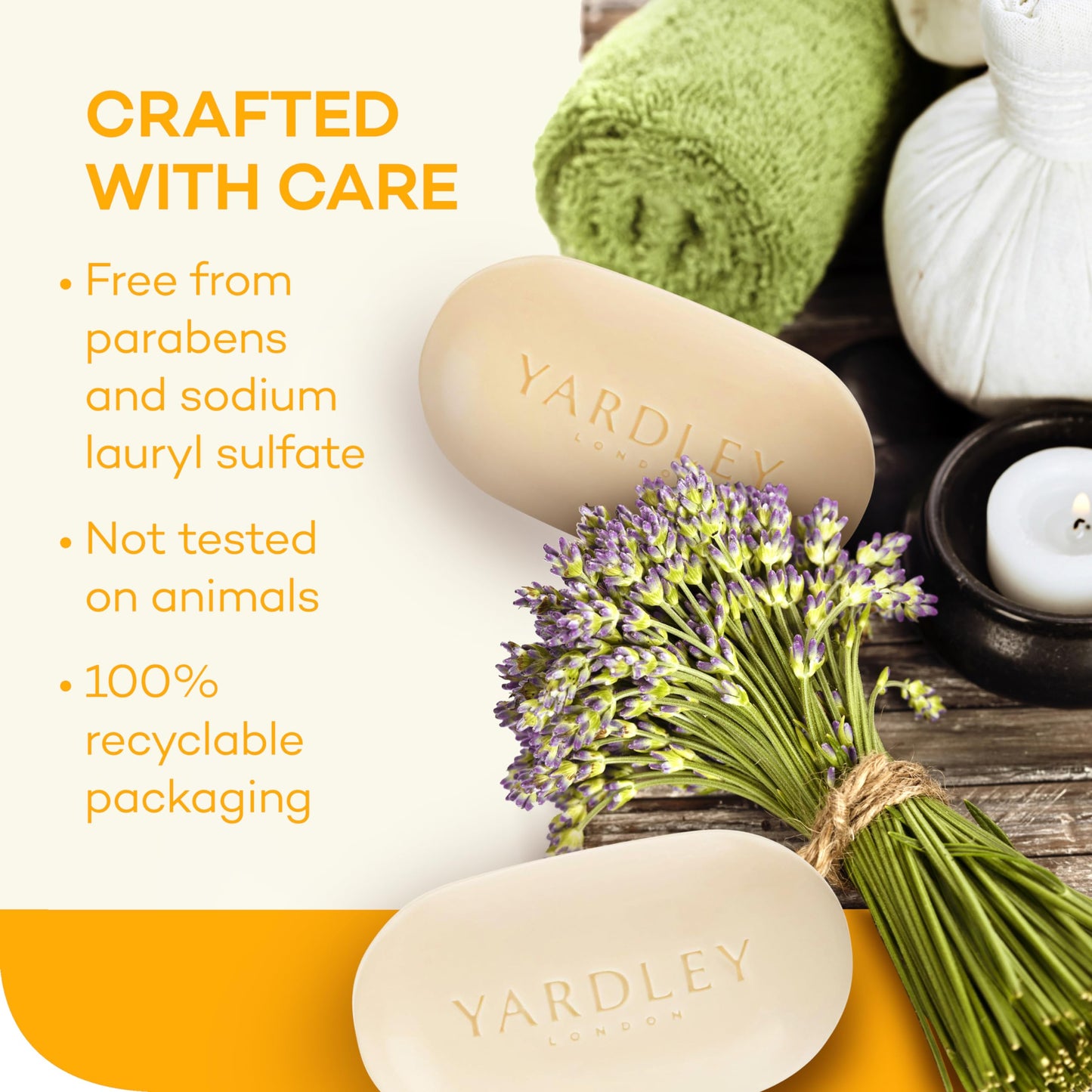 Yardley London Nourishing Bath Soap Bar Shea Buttermilk for Sensitive Skin, Gently Cleanses with Delicate Chamomile & Creamy Buttermilk, 4.0 oz Bath