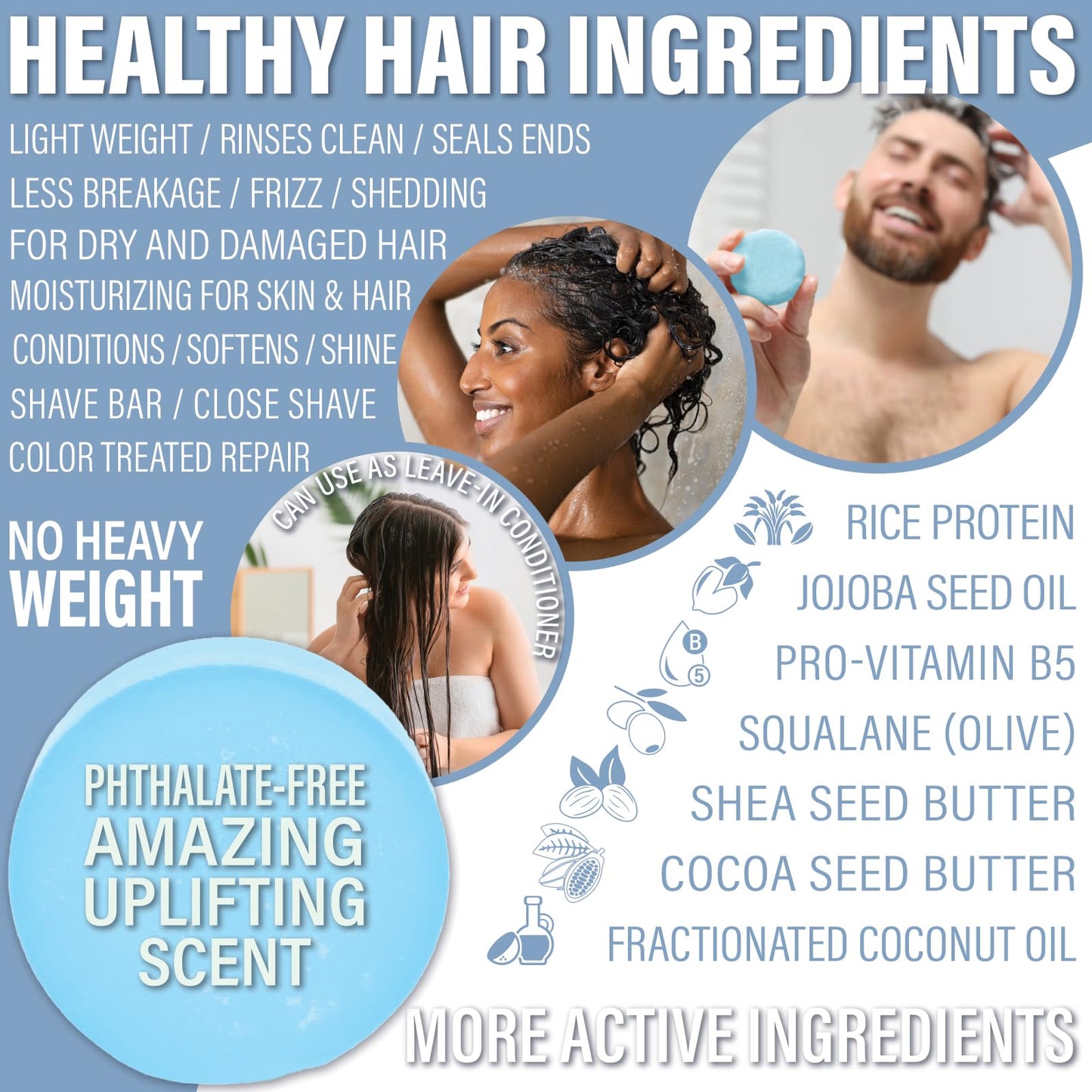 Luxiny Travel Shampoo and Conditioner Bar - Plant-Based, Multipurpose, TSA Compliant, Eco-Friendly, Sulfate & Paraben-Free, Suitable for All Hair