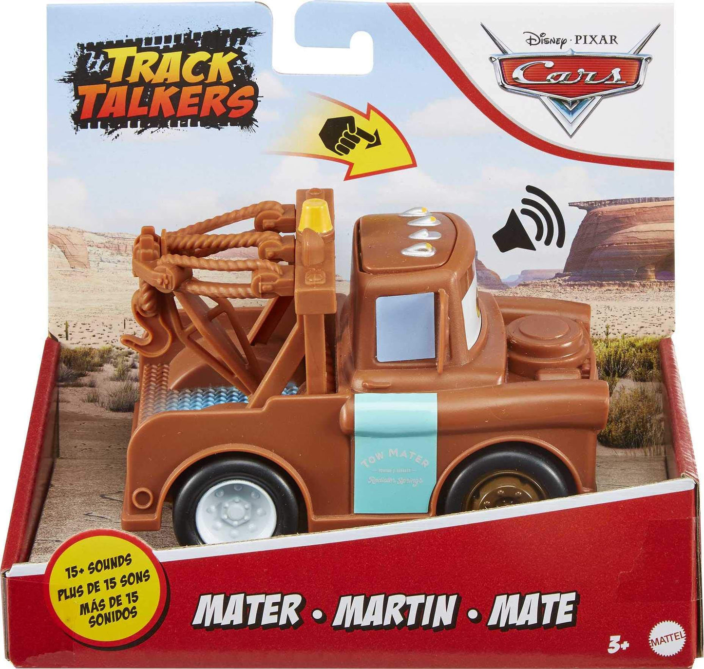 Disney Cars Track Talkers Mater – 5.5" Tow Truck Toy with Authentic Movie Sound Effects, Fun Vehicle Gift for Kids Ages 3+
