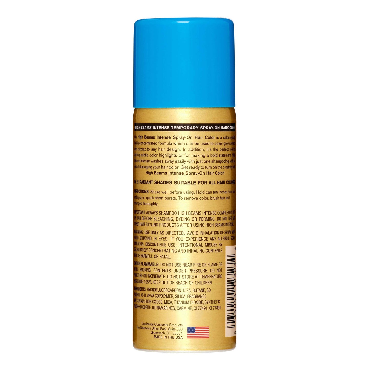 High Beams Intense Temporary Spray On Hair Color, Head Bangin Blue, 2.7 Oz.
