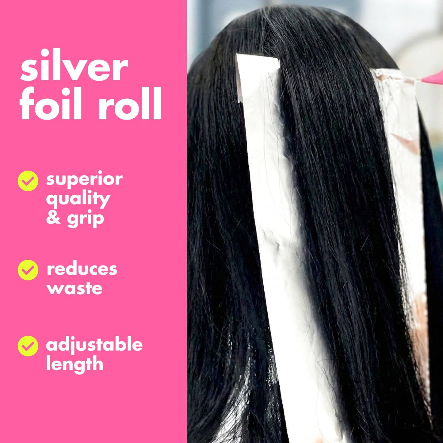 Colortrak Professional Highlighting Foil Roll, Integrated Blade on Box For Precision Length Cuts, Economical & Eliminates Waste, Silver, Roll Measures