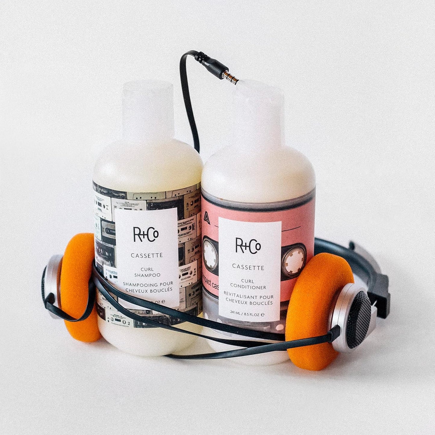 R+Co Cassette Curl Shampoo and Conditioner Set - Lightweight Curl Definition & Frizz Control for Natural, Bouncy Curls - Adds Shine & Moisture