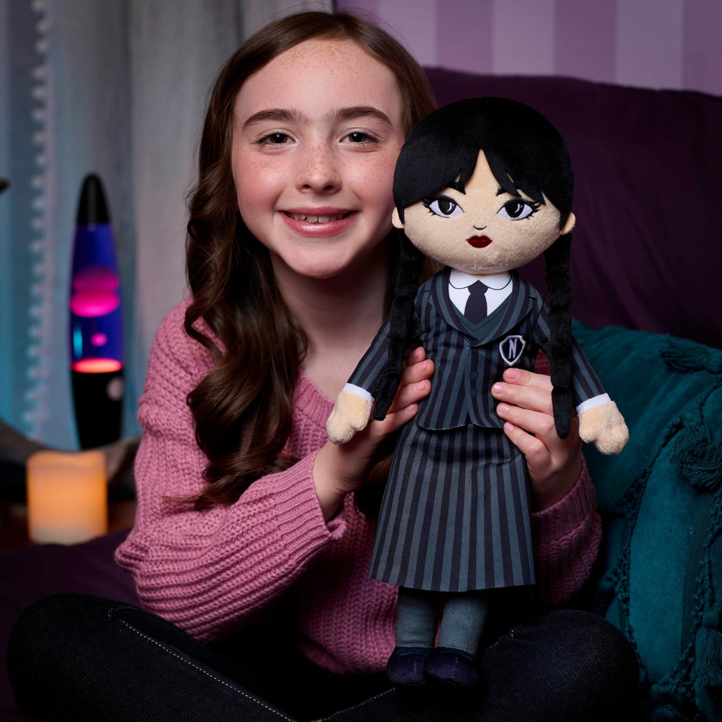 Just Play Wednesday Large 15.5-inch Plush Doll, Kids Toys for Ages 3 Up