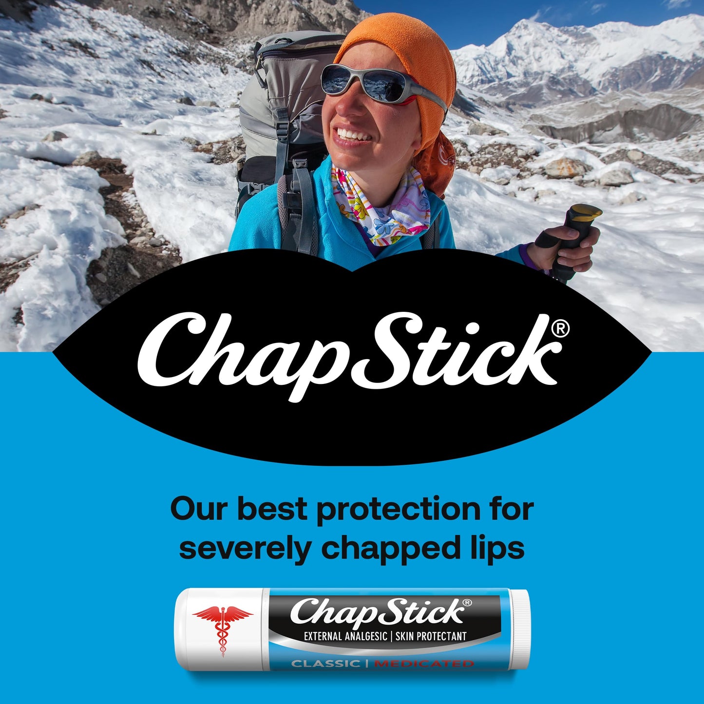 ChapStick Classic Medicated 3-Pack (3 Sets/9 Tubes) - Moisturizing Lip Balm, Dry Lips & Cold Sore Pain Relief Bundle, 0.15 Oz Ea