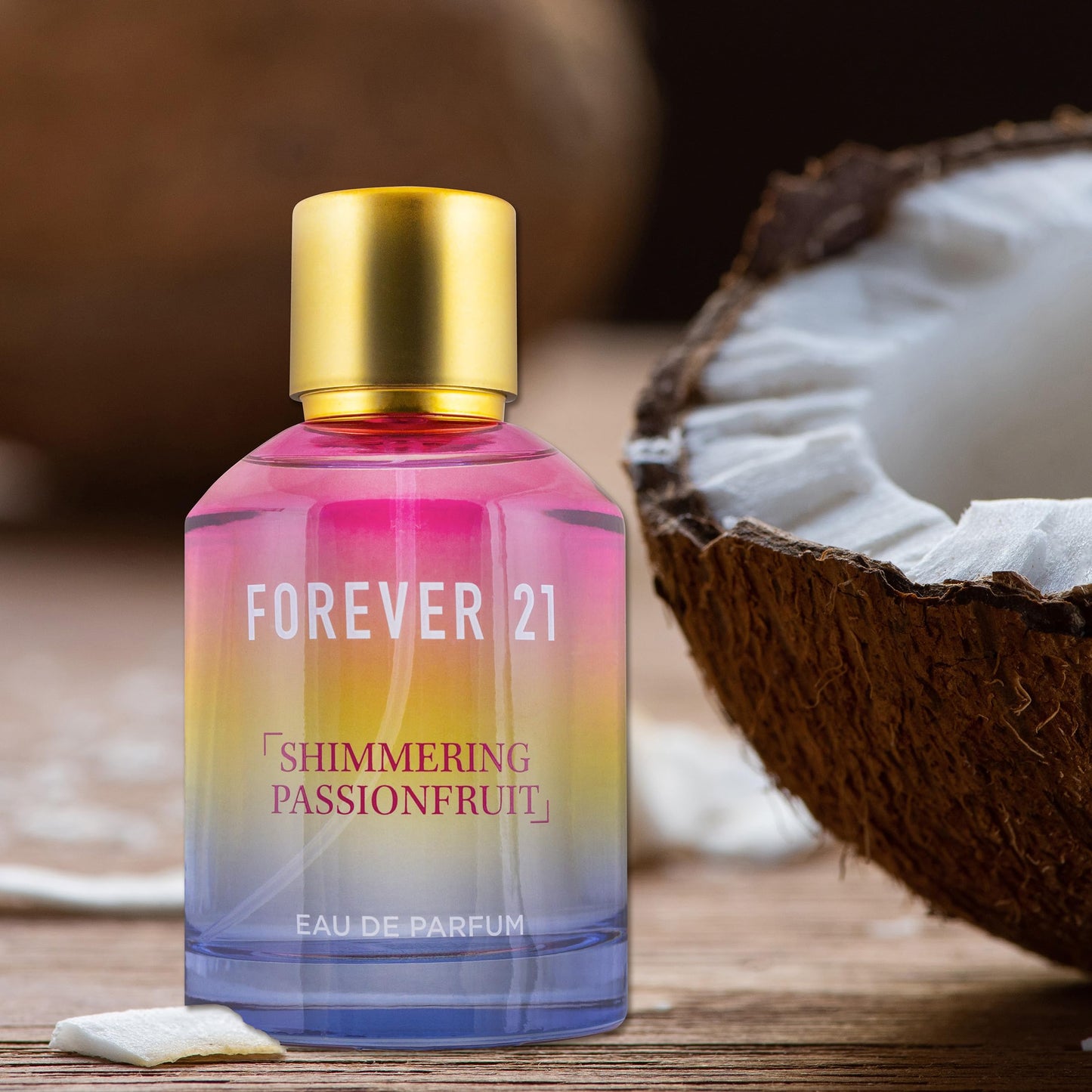 Forever 21 Shimmering Passionfruit Eau de Parfum for Her | Tropical & Fruity Everyday Scent | Perfume w/Passionfruit Top Notes, Fresh Basil Heart, and Coconut Milk Base | 3.4 fl. oz.