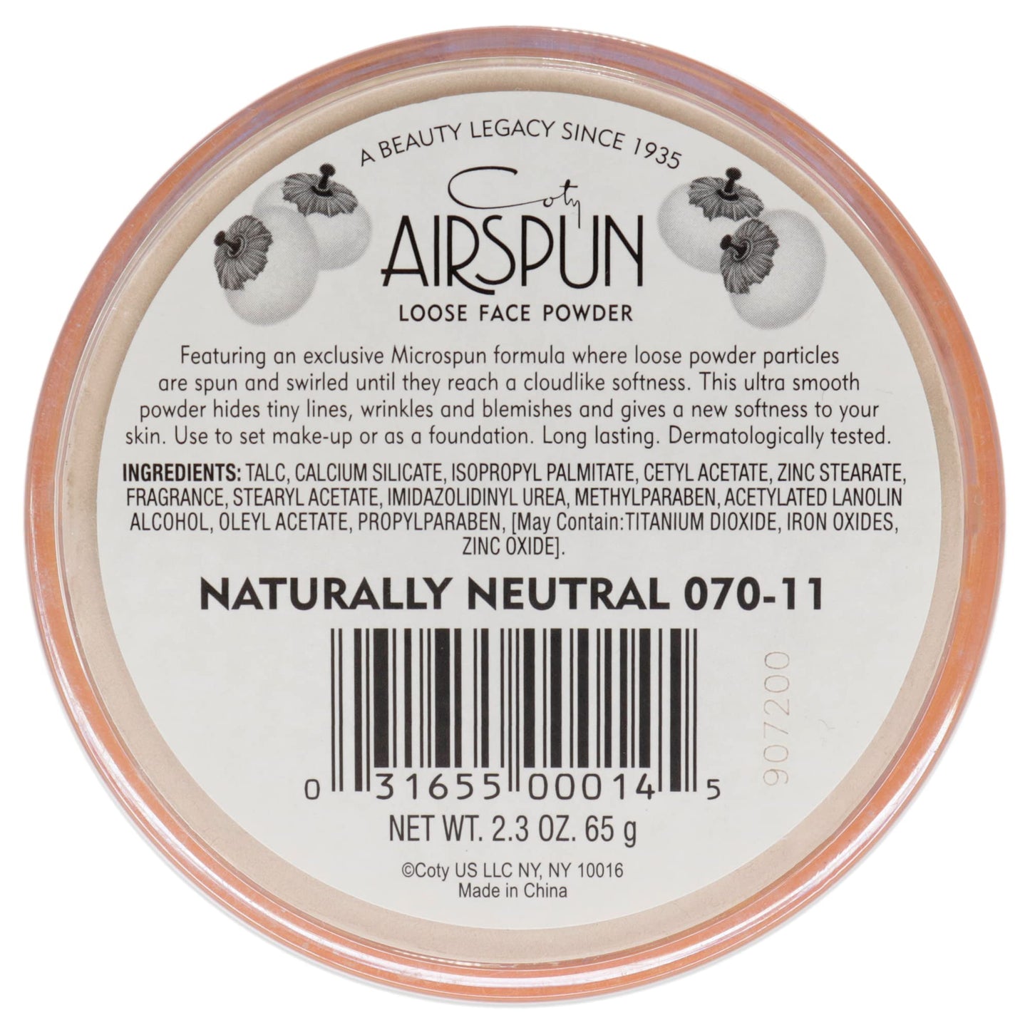 Coty Airspun Loose Powder, Naturally Neutral, 070-11, 2.3 Ounce (6 Pack)