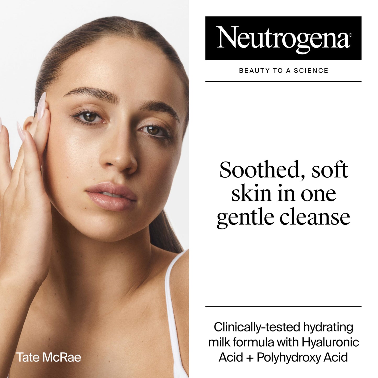 Neutrogena Hydro Boost Face Wash Soothing Milk Cleanser, Fragrance Free Hydrating Facial Cleanser With Hyaluronic Acid, Sensitive Skin Face Wash