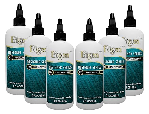 Bigen Semi-Permanent Haircolor #Tb3 Turquoise Blue 3 Ounce (88ml) (6 Pack)