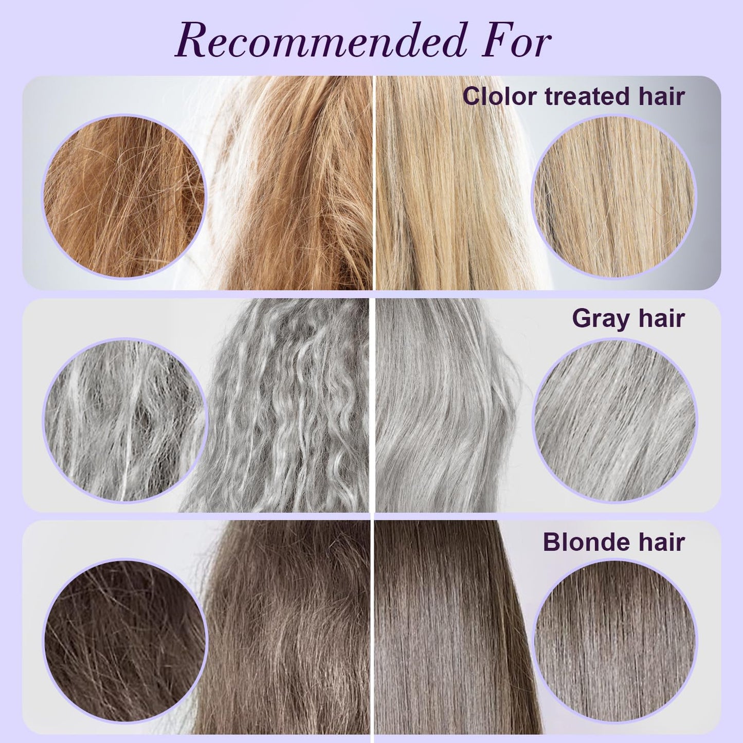 Luseta Color Brightening Purple Travel Shampoo and Conditioner Mini Kit for Blonde, Silver and Gray Hair - Brassiness Neutralizer for Highlighted