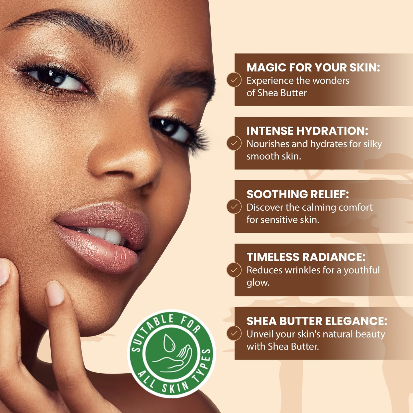 Plant Guru Raw African Shea Butter 8 oz. 100% Pure Natural Unrefined IVORY - Ideal Moisturizer For Dry Skin, Body, Face And Hair Growth. Great For DIY