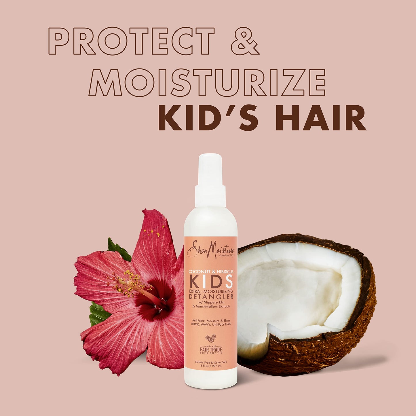 Shea Moisture Kids Detangler Coconut & Hibiscus 8 Ounce Pump (Pack of 2)