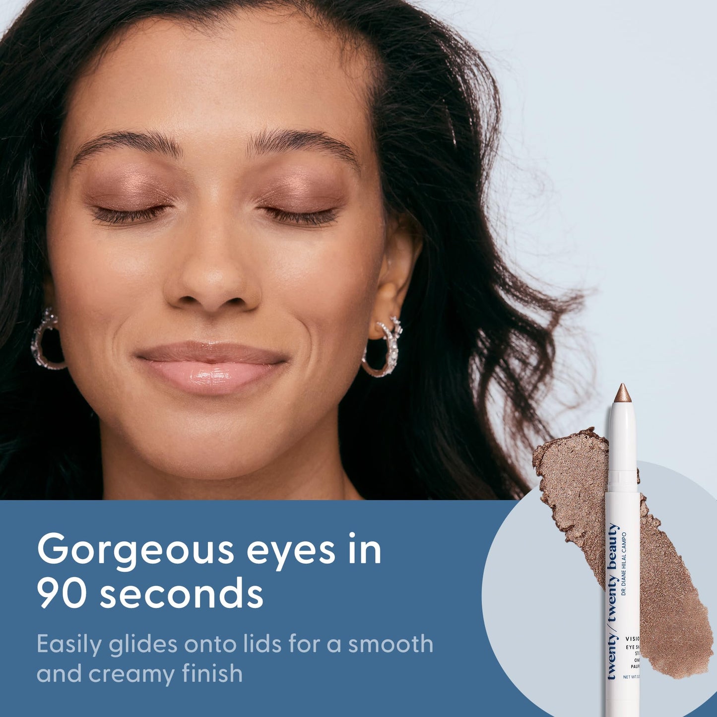 twenty/twenty beauty Visionary Eye Shadow Stick - Shimmer Cream Eye Shadow Pencil - Safe for Sensitive Eyes - Ophthalmologist Developed - Vegan