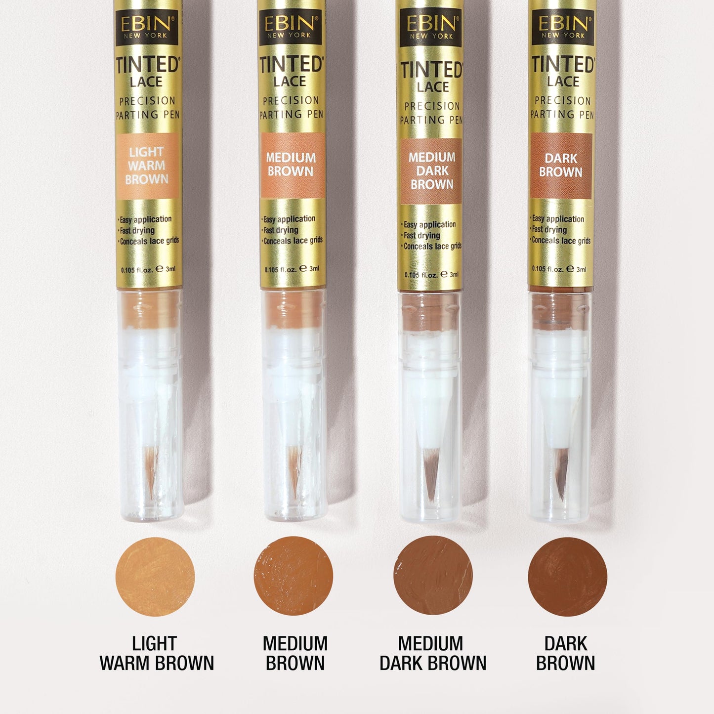 Tinted Lace Precison Parting Pen Light Warm Brown 0.105oz -Wig Lace Tint with Brush Applicatior, Easy to use, Long Lasting Formula, Blends Natural