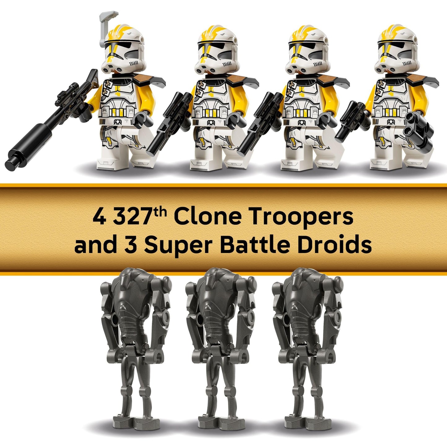 LEGO Star Wars 327th Star Corps Clone Troopers Battle Pack, Buildable Toy Set for Kids Ages 7+, Collectible Model Kit & Gift Idea, 75431