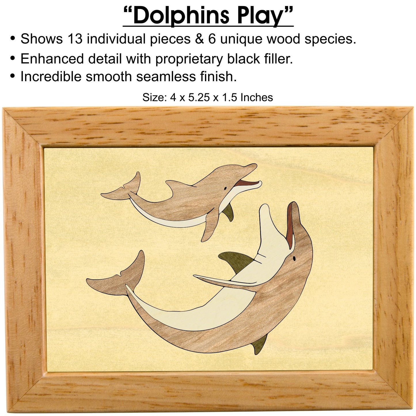 Wood Art Dolphin Box - Handmade USA - Unmatched Quality - Unique, No Two are the Same - Original Work of Wood Art. A Dolphin Gift, Ring, Trinket or…