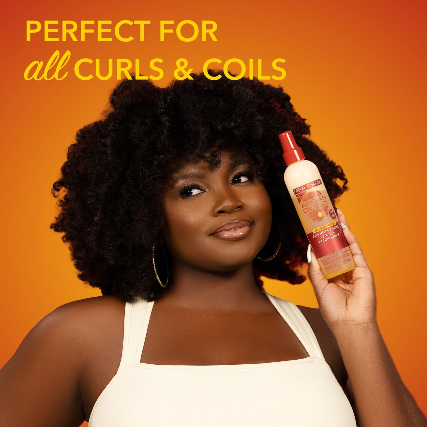 Creme of Nature Anti-Humidity Gloss & Shine Mist, Lightweight Frizz Control and Heat Protection, Infused with 100% Organic Argan Oil from Morocco, 4