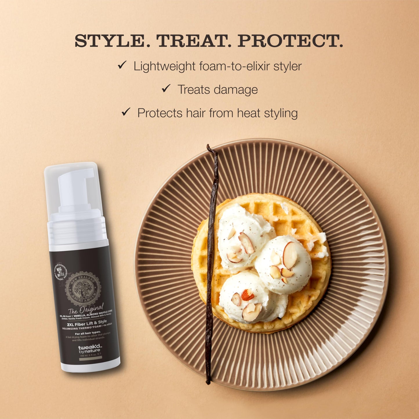Tweak’d by Nature - 2XL Fiber Lift & Style Volumizing Foam, Hydrating (5oz)