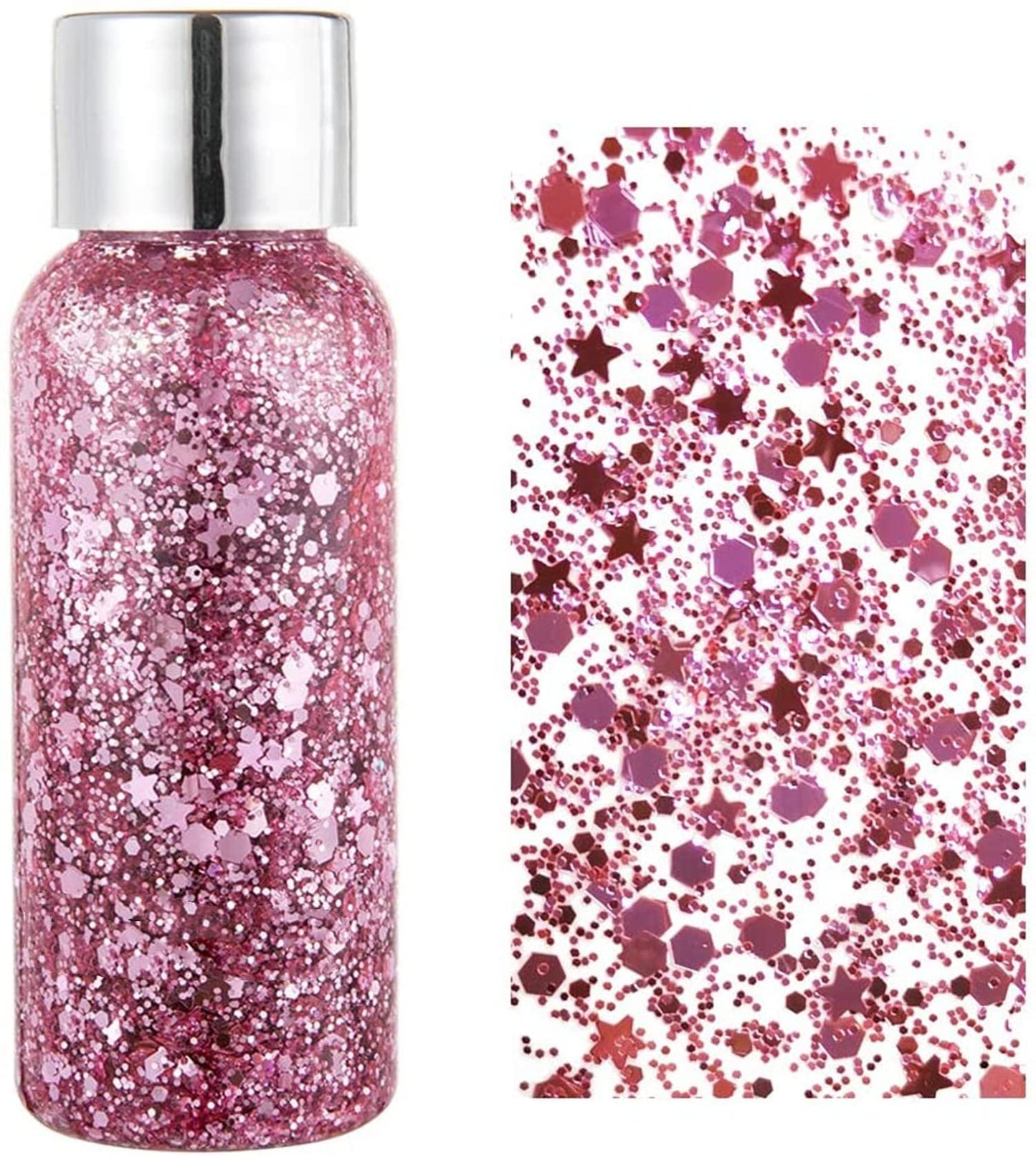 MAEPEOR Chunky Face Body Glitter Gel 19 Colors Mermaid Sequins Holographic Body Glitter Gel Long-Lasting Festival Makeup Glitter Paint for Face Body