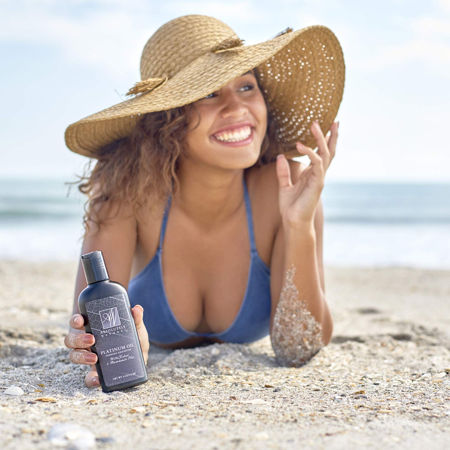 Absolutely Natural - Organic Tanning Oil Outdoor Tanning Enhancer - Spa Quality & Reef Safe with Rose Hips & Aloe - Suntan Lotion with Bronzer