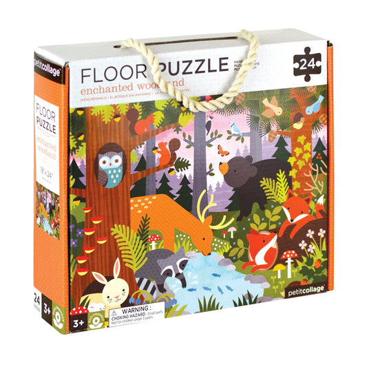 Petit Collage Enchanted Woodland Floor Puzzle – 24 Large Pieces for Kids Ages 3+, Finished Size 18” x 24”, Fun & Educational Gift Idea