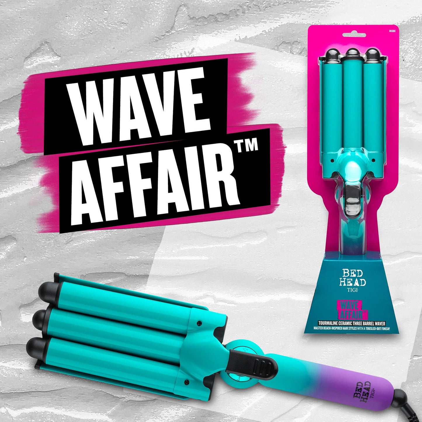 Bed Head Wave Affair Jumbo 3 Barrel Hair Waver – Quick Styling, Long Hold & Less Heat Damage with Heat-Protectant Glove