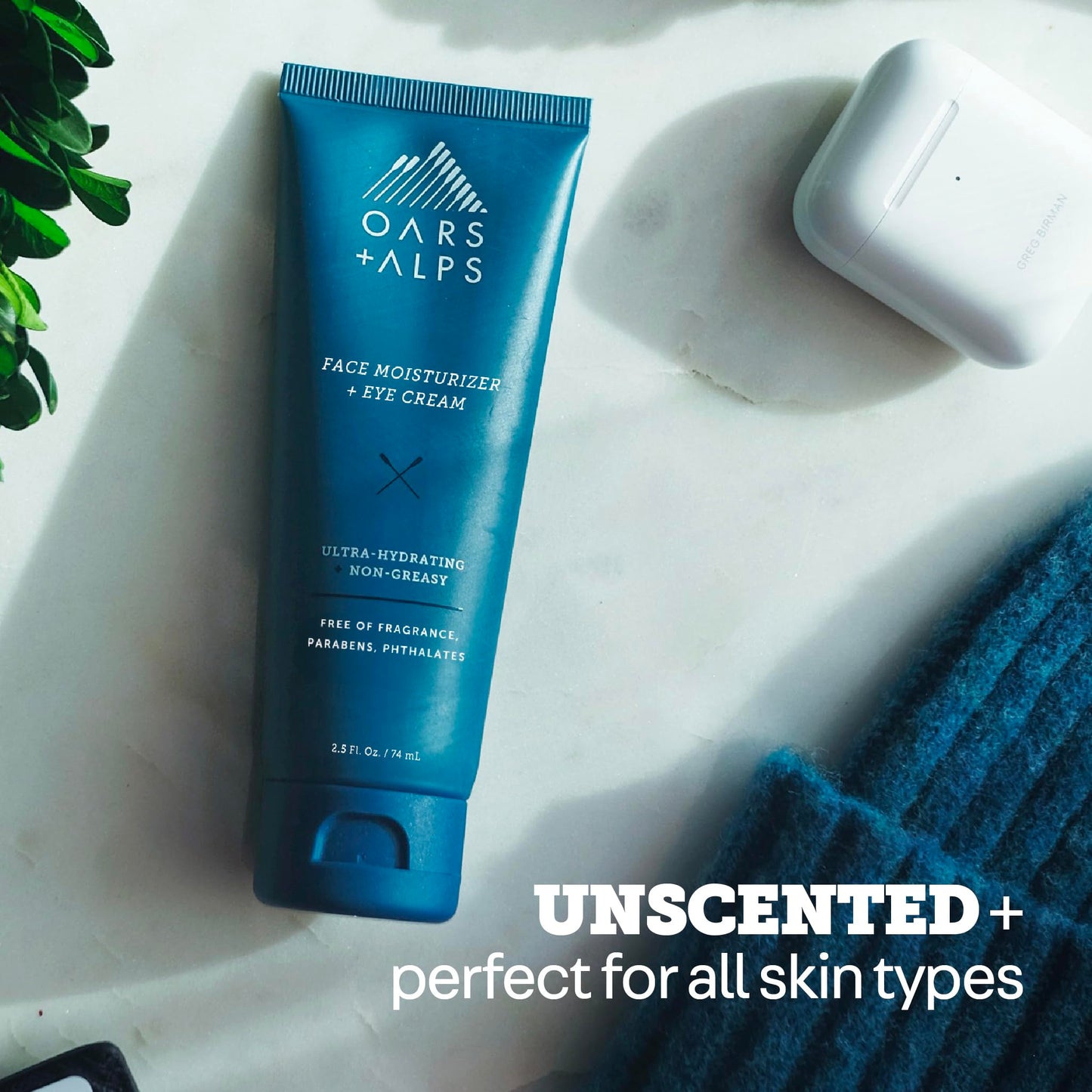 Oars + Alps Face Moisturizer and Eye Cream, Face Lotion with Aloe Leaf Juice and Vitamin E, Long Lasting, Hydrating Cream, TSA Friendly, 2.5 Fl Oz, 2