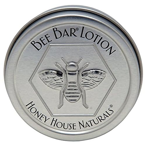 Honey House Solid Lotion Bee Bar - No Added Scent - 0.6 oz - New in Silver Embossed Tin Case