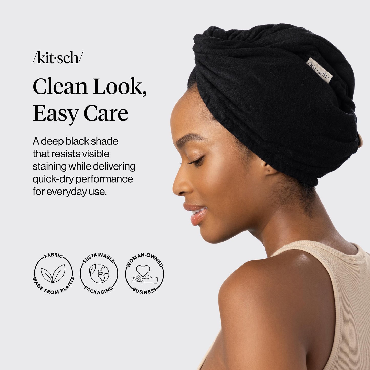 Kitsch Satin Microfiber Hair Towel Wrap for Women - Super Absorbent, Quick Dry, Anti-Frizz - for Long and Short Hairs, Turbans for Women, Wet Beauty and Personal Care Kitsch