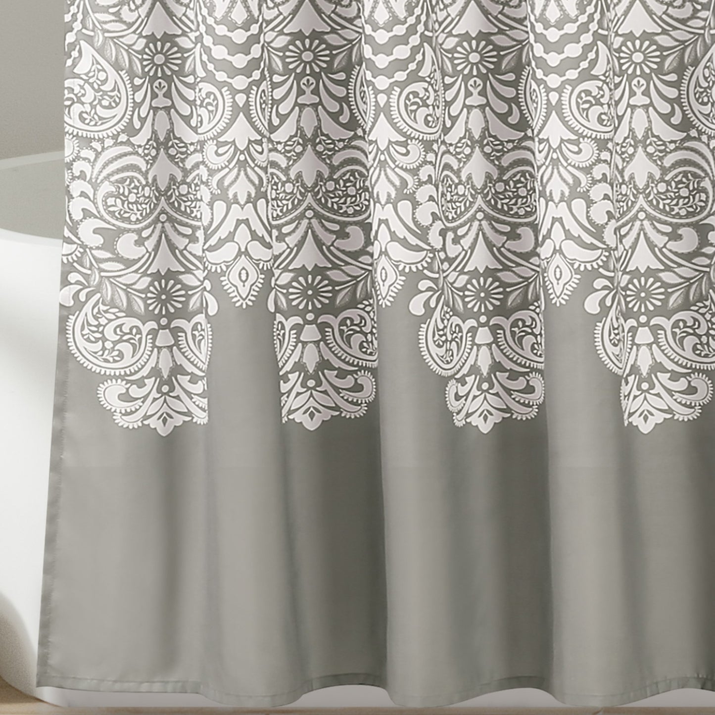 Lush Decor Boho Medallion Shower Curtain Single 72" W x 72" L Gray - Boho Shower Curtains for Bathroom Decor - Gray Bathroom Curtain