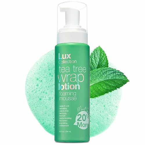 Lux Collection Wrapping Foam Lotion Wave Curl Wet Setting Styling Hair Foaming Mousse 9.6 fl.oz / 284mL Tea Tree