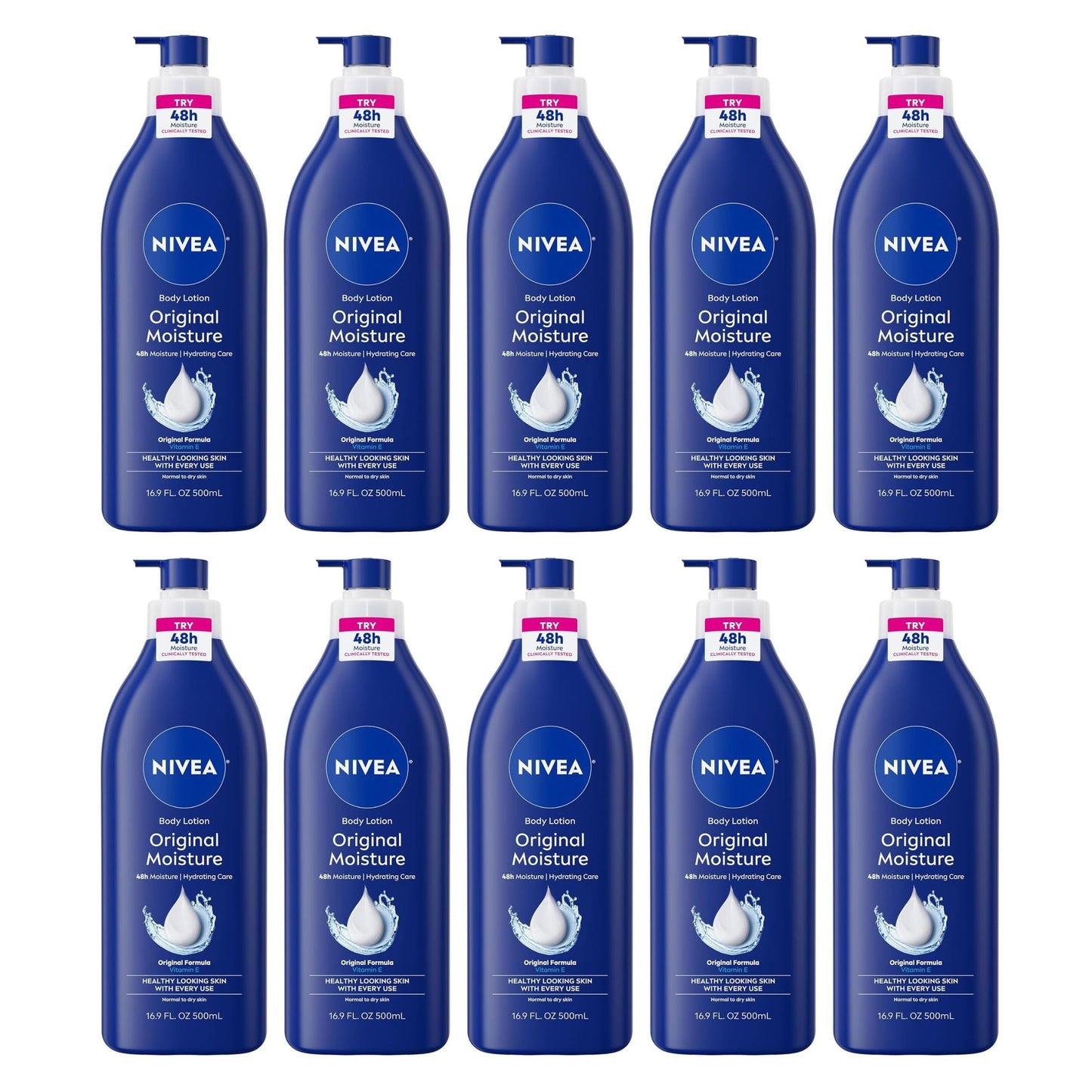Nivea Original Daily Moisture Body Lotion 16.9 oz (Pack of 10)