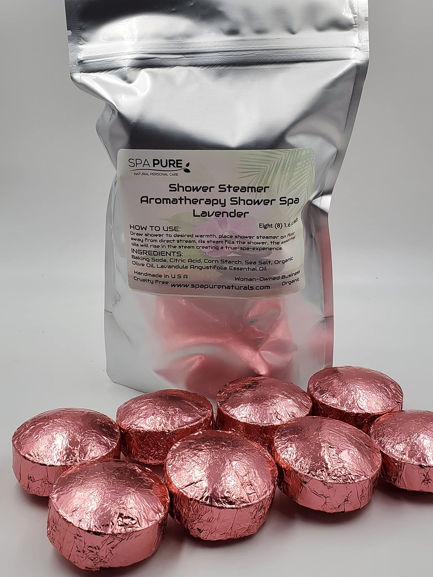 Spa Pure Aromatherapy Shower Steamers: 8 Aromatherapy Shower Bombs 1.6 oz each with 100% Natural/Organic Essential Oils - Transform Your Shower…