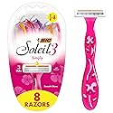 BIC Soleil 3 Simply Women's Disposable 3 Blade Razors, Soothing Moisture Strip and Comfortable Handle, 8-Pack