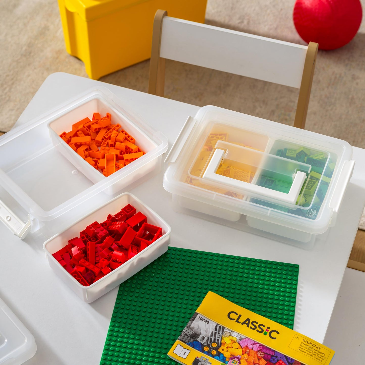 IRIS USA 1 Qt. Plastic Storage Bins with Lids, 2 Pack, Craft Storage Container, Sensory Bin, Organizing Containers for Home, Office & Art Supplies…