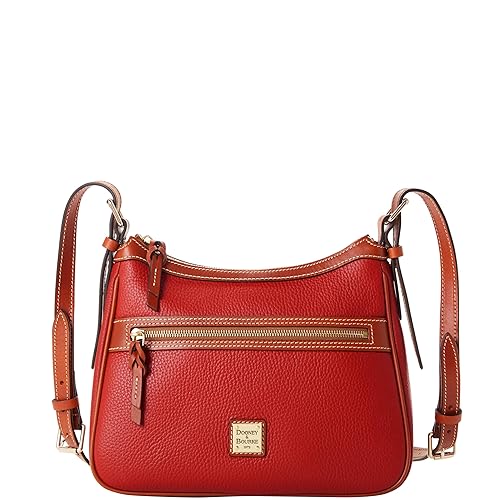Dooney & Bourke Crossbody Bags for Women, Presley Pebble Grain Leather Crossbody Handbag with Adjustable Shoulder Strap - Red