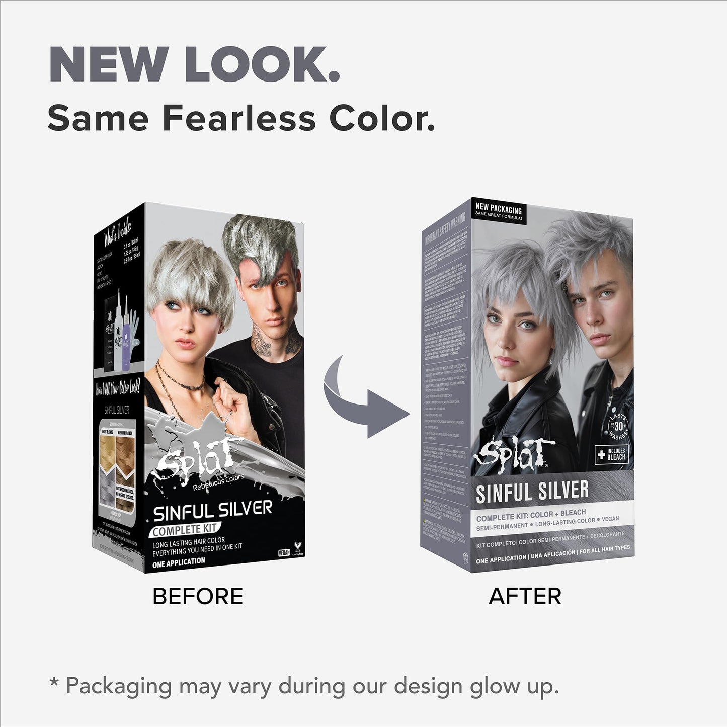 Splat | Complete Kit | Hair Dye | Semi-Permanent | Long Lasting | Vegan and Cruelty-Free (Sinful Silver)