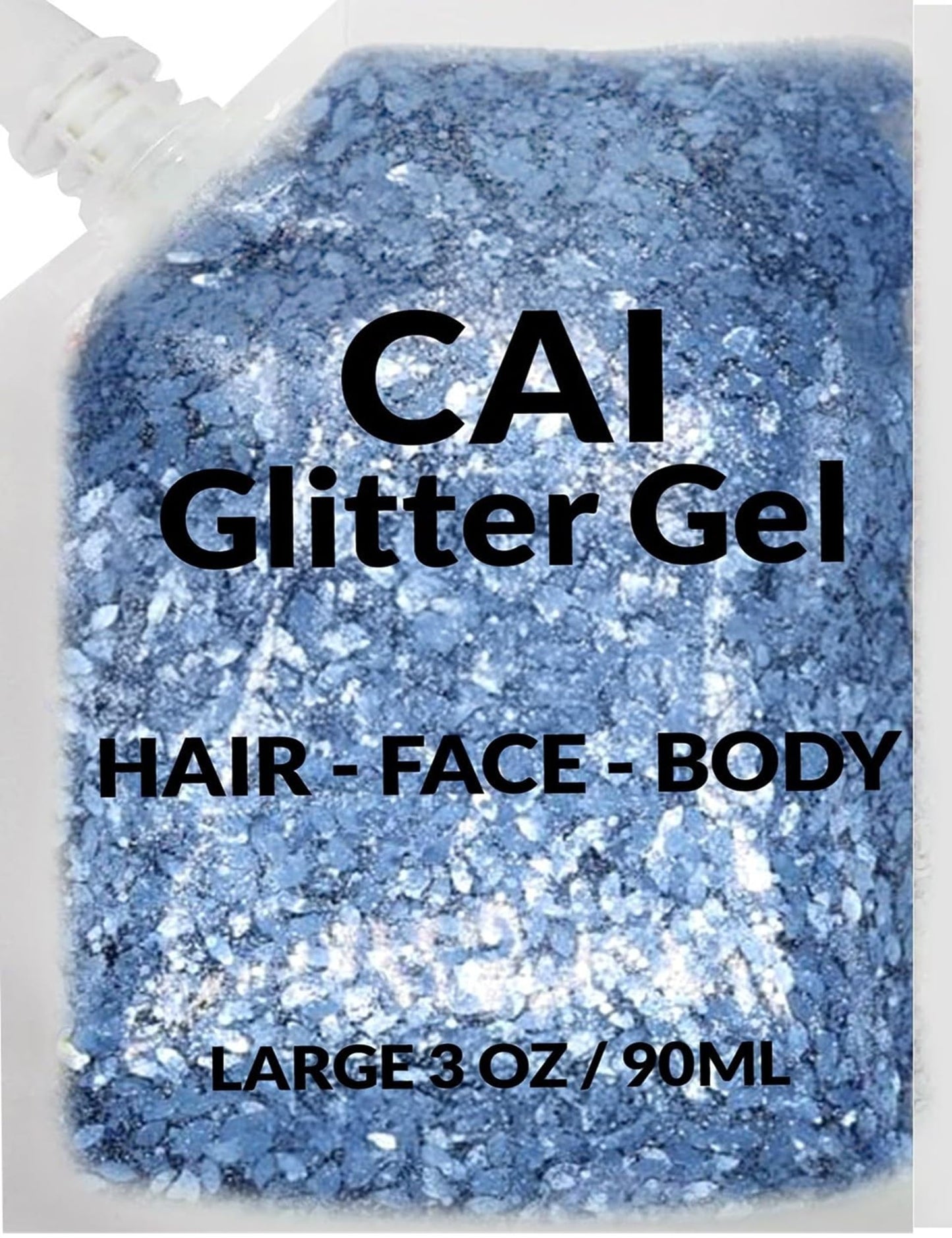 Face, Body & Hair Glitter Gel - Halloween Glitter for Kids and Women - 3 Oz Cosmetic-Grade Gel w/Moon & Stars for Festivals & Halloween Party, Easy