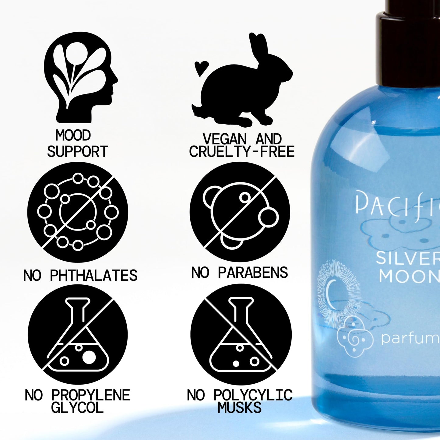 Pacifica Silver Moon Vanilla Almond Spice Perfume - Warm Gourmand Clean Fragrance for Women, 2 fl oz (Vegan & Cruelty-Free)