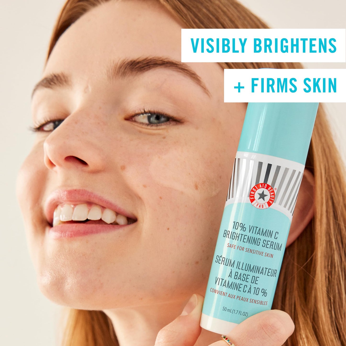 First Aid Beauty - 10% Vitamin C Brightening Serum, Daily Dark Spot Serum with Squalane & Vitamin E, Helps Brighten Without Irritation or Clogged