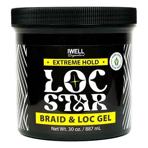 IWELL Signature Loc Star Braid & Loc Gel, 30 fl oz | Extreme Hold for Braids, Locs, Twists, Cornrows & Edges | Smooths & Tames Frizz | No Heavy